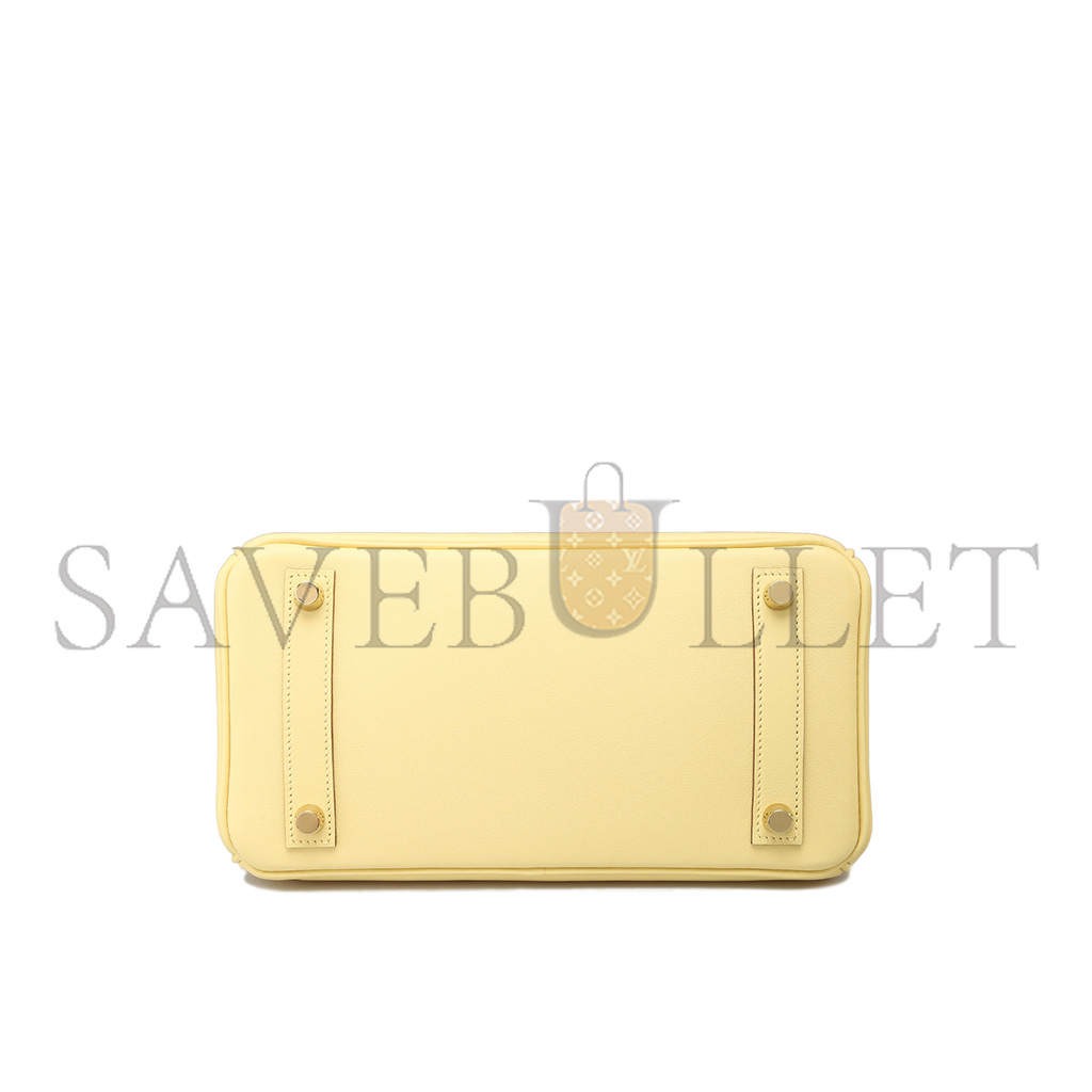 HERMES MASTER BIRKIN 25 SWIFT LEATHER GOOSE EGG YELLOW GOLD BUCKLE BAG H049362CK07 (25*20*13cm)